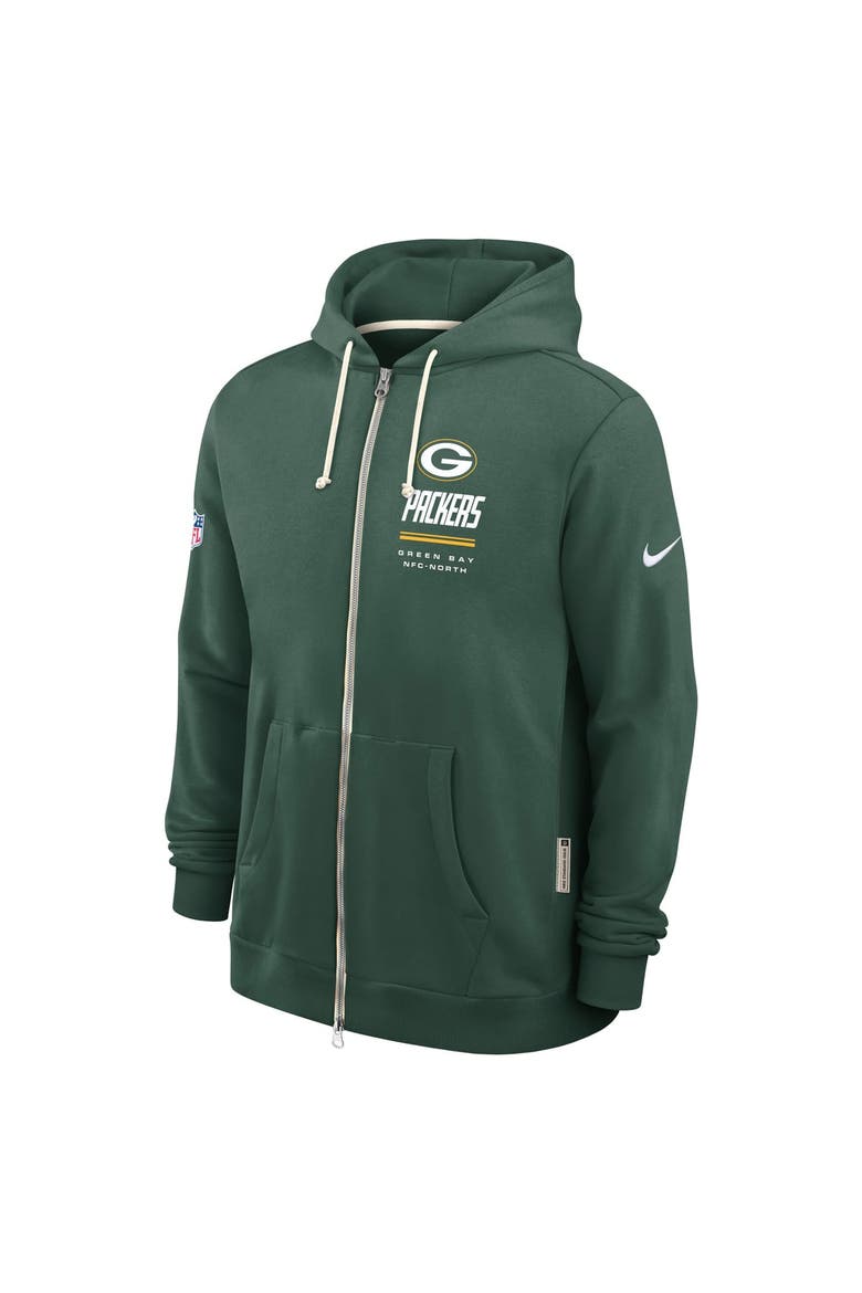 Men's Nike Green Green Bay Packers Sideline Standard Issue Quarterback Scramble Dri-FIT Full-Zip Hoodie, Alternate, color, Green
