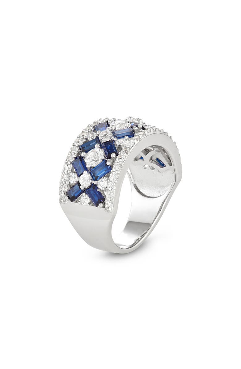 FZN Sterling Silver Lab Grown Blue Sapphire & White Sapphire Ring, Alternate, color, Sapphire
