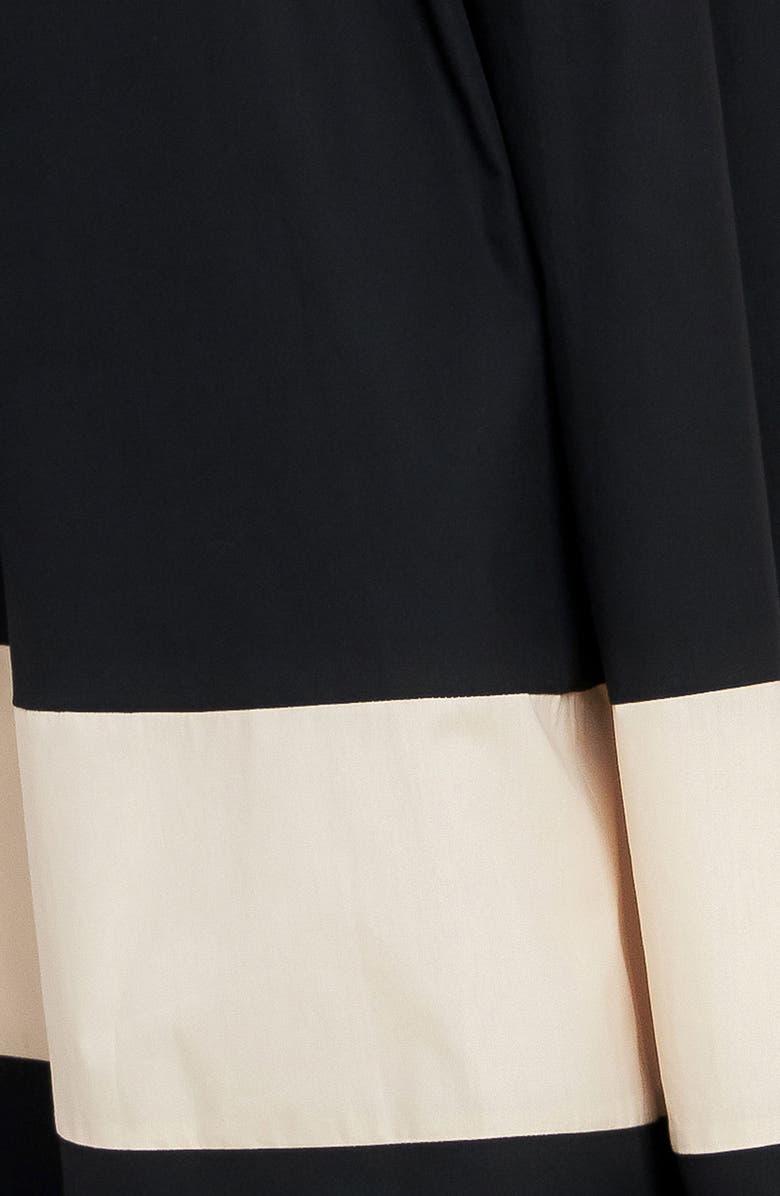 FLYING TOMATO Colorblock Cotton Skirt, Alternate, color, Black Cream