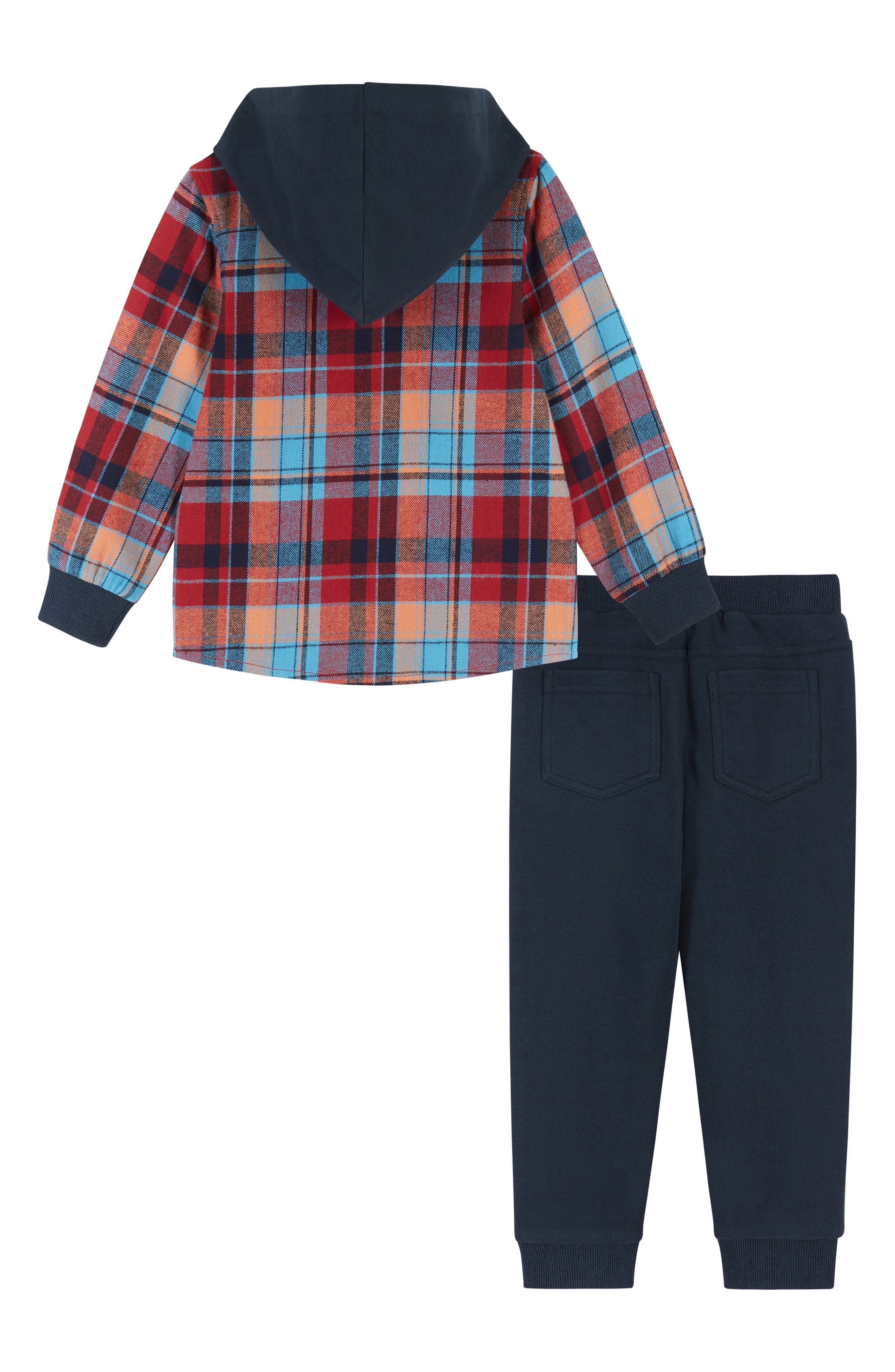 Andy & Evan Kids' Plaid Hooded Flannel Jacket & Sweatpants Set ...