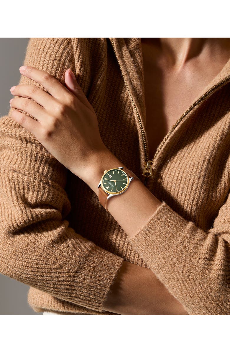 Movado Heritage Calendoplan Leather Strap Watch, 40mm, Alternate, color,