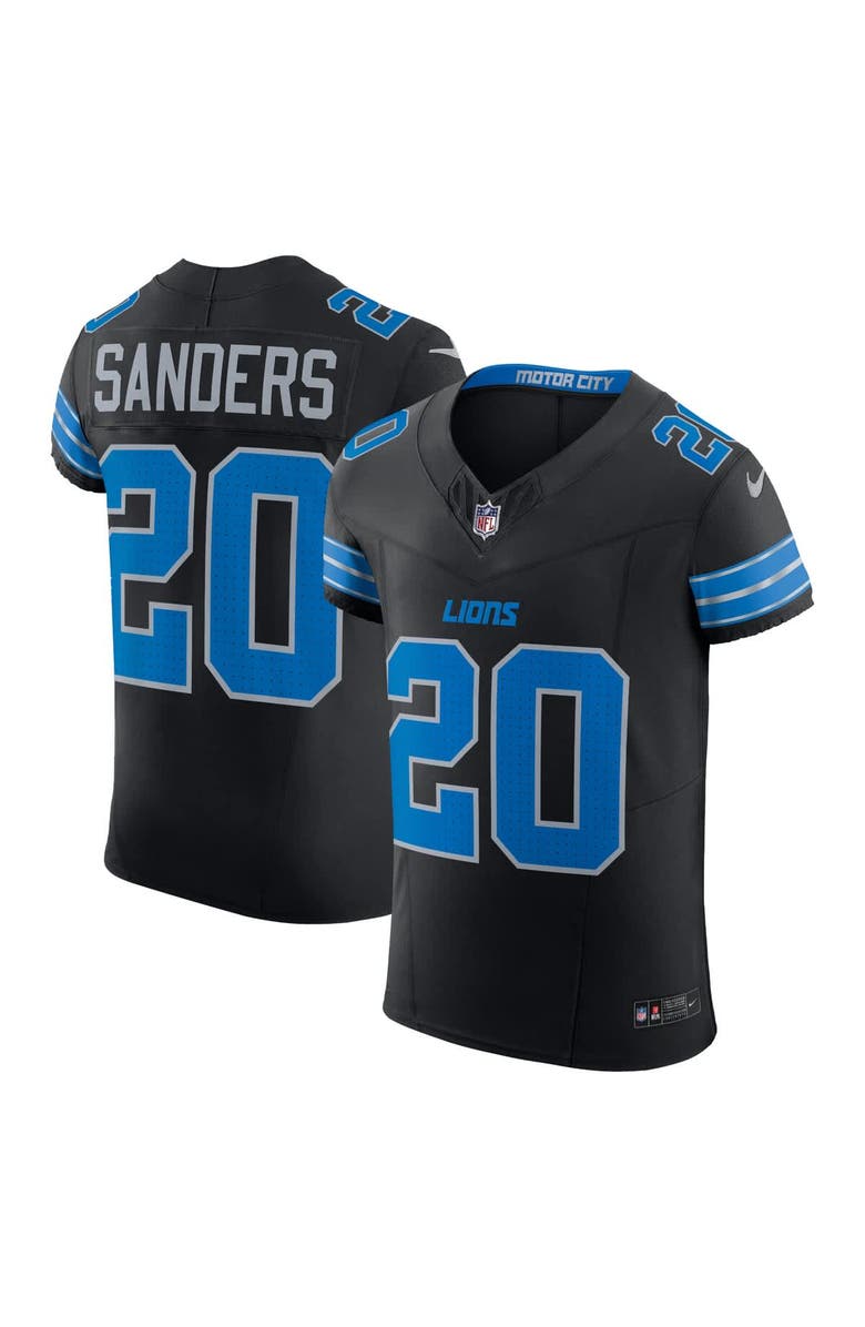 Nike Men's Nike Barry Sanders Black Detroit Lions Retired Player Alternate Vapor F.U.S.E. Elite Jersey, Main, color, Black