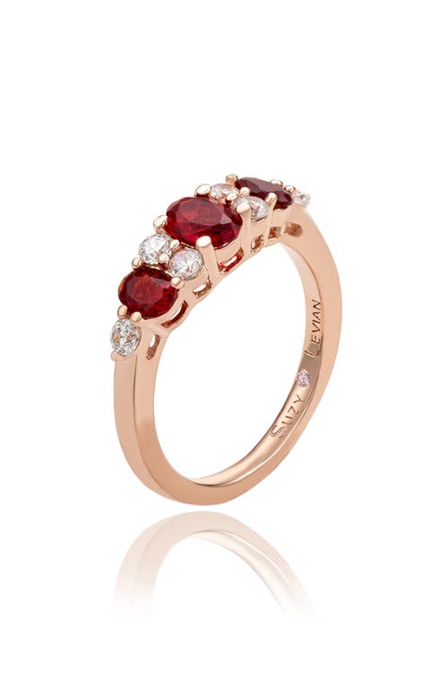 Suzy Levian Cubic Zirconia Graduated Ring In Gold
