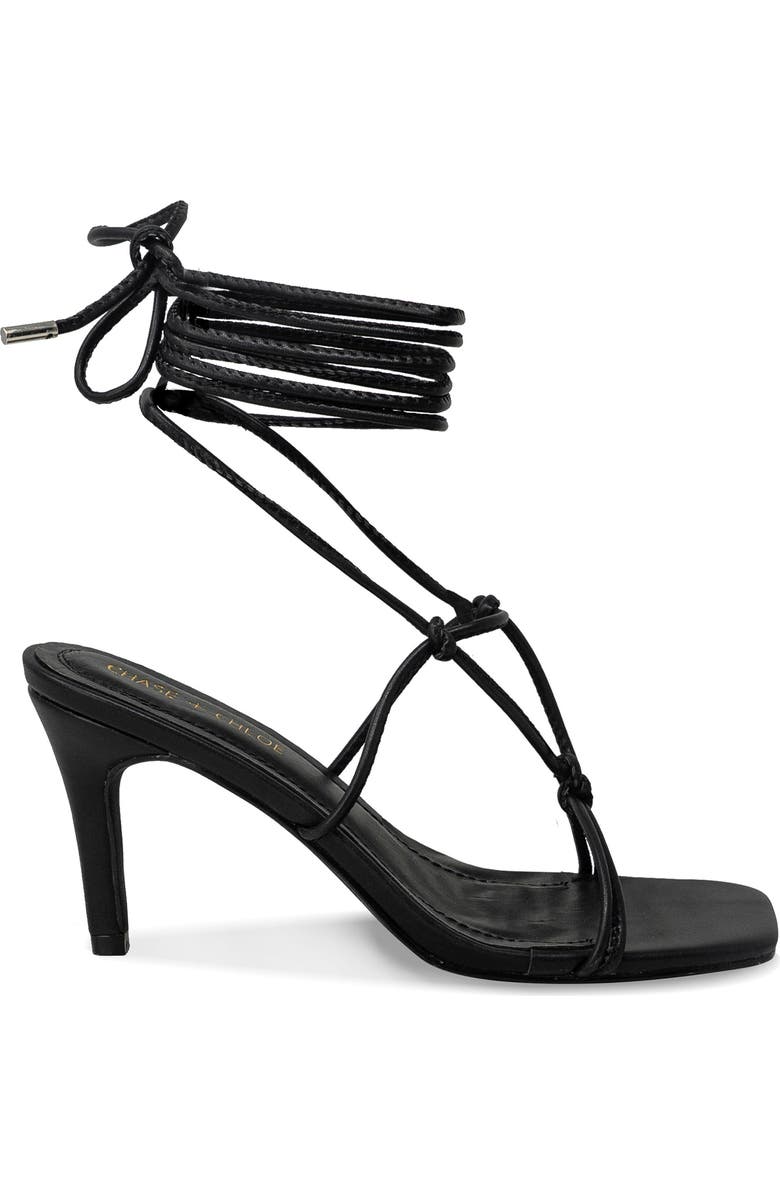 CHASE AND CHLOE Knotted Ankle Wrap Sandal, Alternate, color,