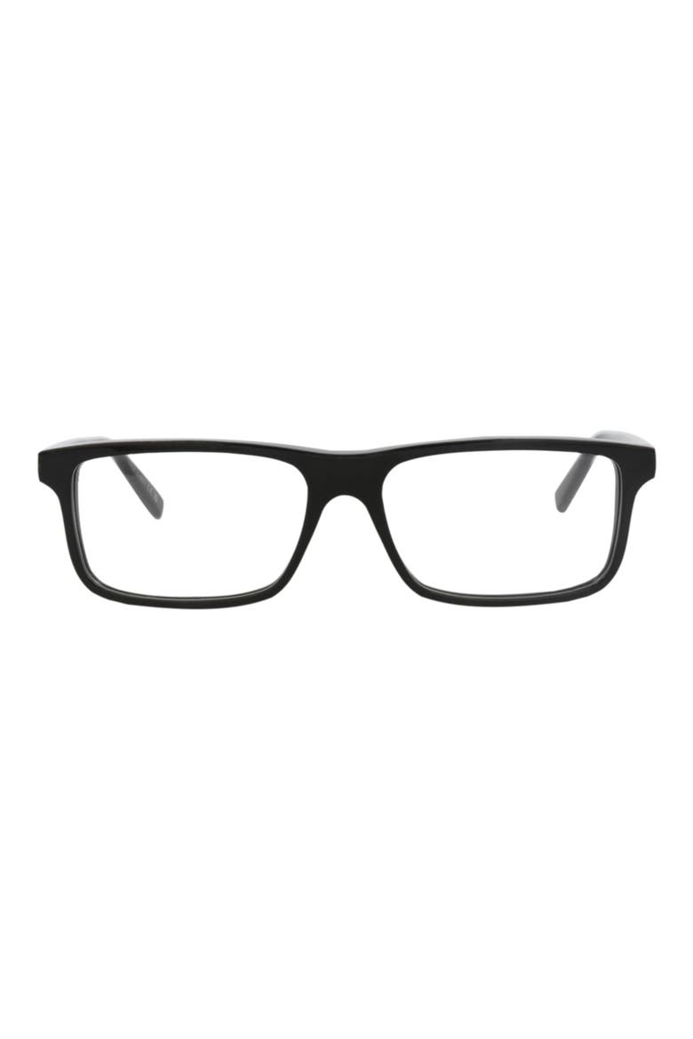 55mm Square Optical Glasses, Main, color, BLACK BLACK TRANSPARENT
