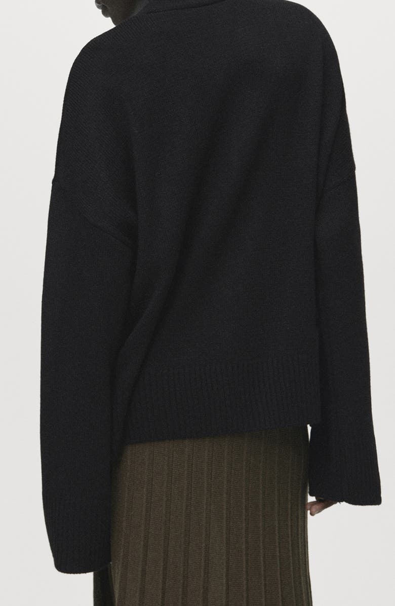 MANGO Oversize V-Neck Cardigan, Alternate, color, Black