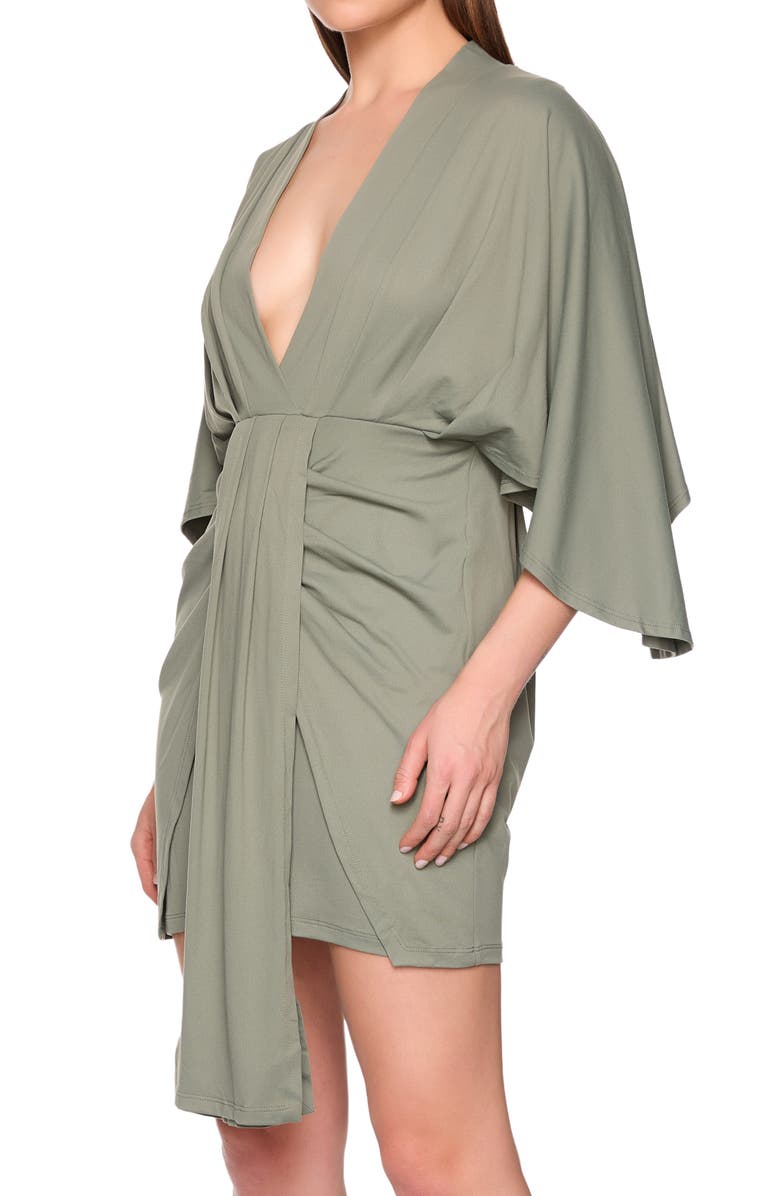 Susana Monaco Pleated Dolman Minidress, Alternate, color, Slate