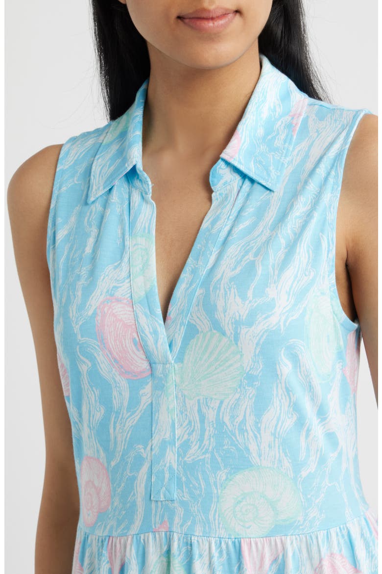 Riegan Print Sleeveless Tiered Maxi Dress, Alternate, color, CAPRI BLUE SHELDEN