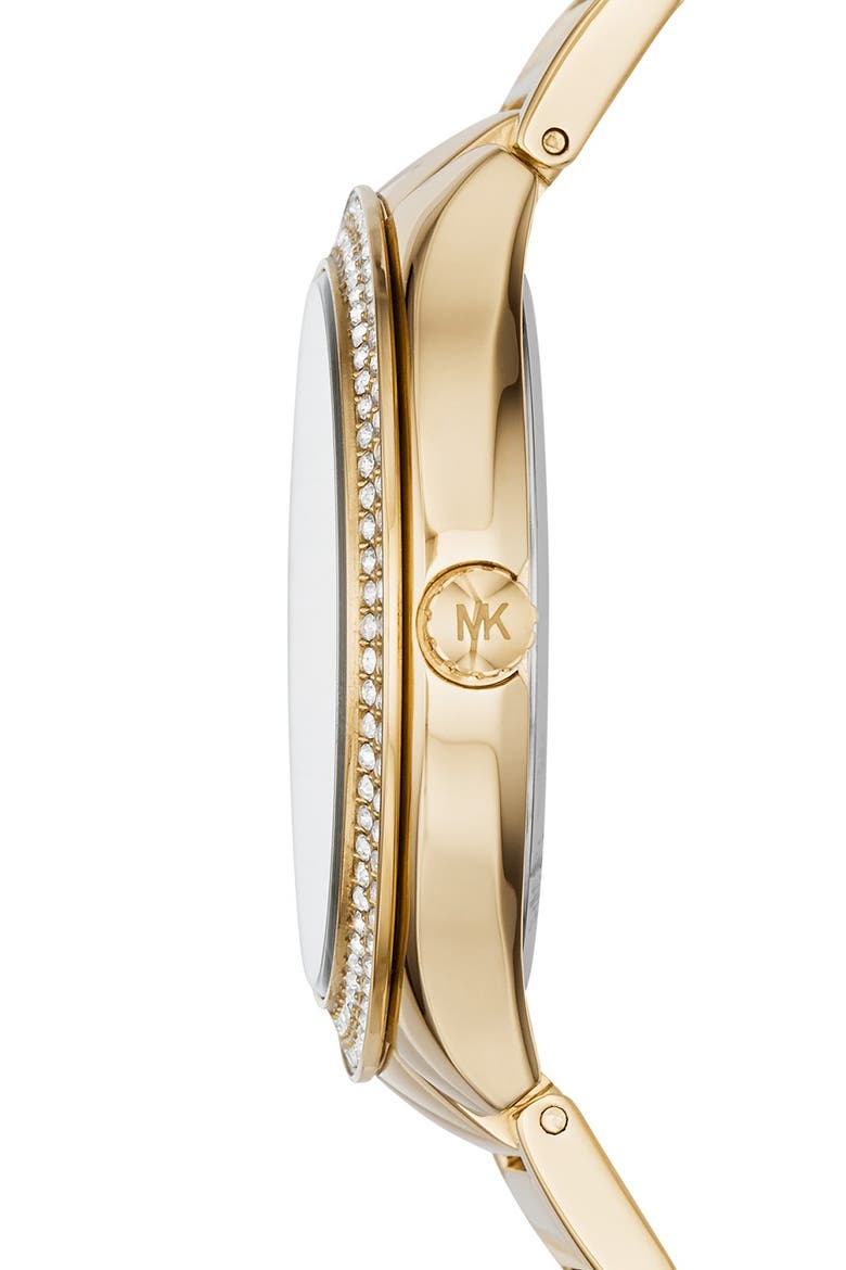 Michael Kors 'Kerry' Crystal Accent Bracelet Watch, 38mm, Alternate, color, GOLD/ PINK