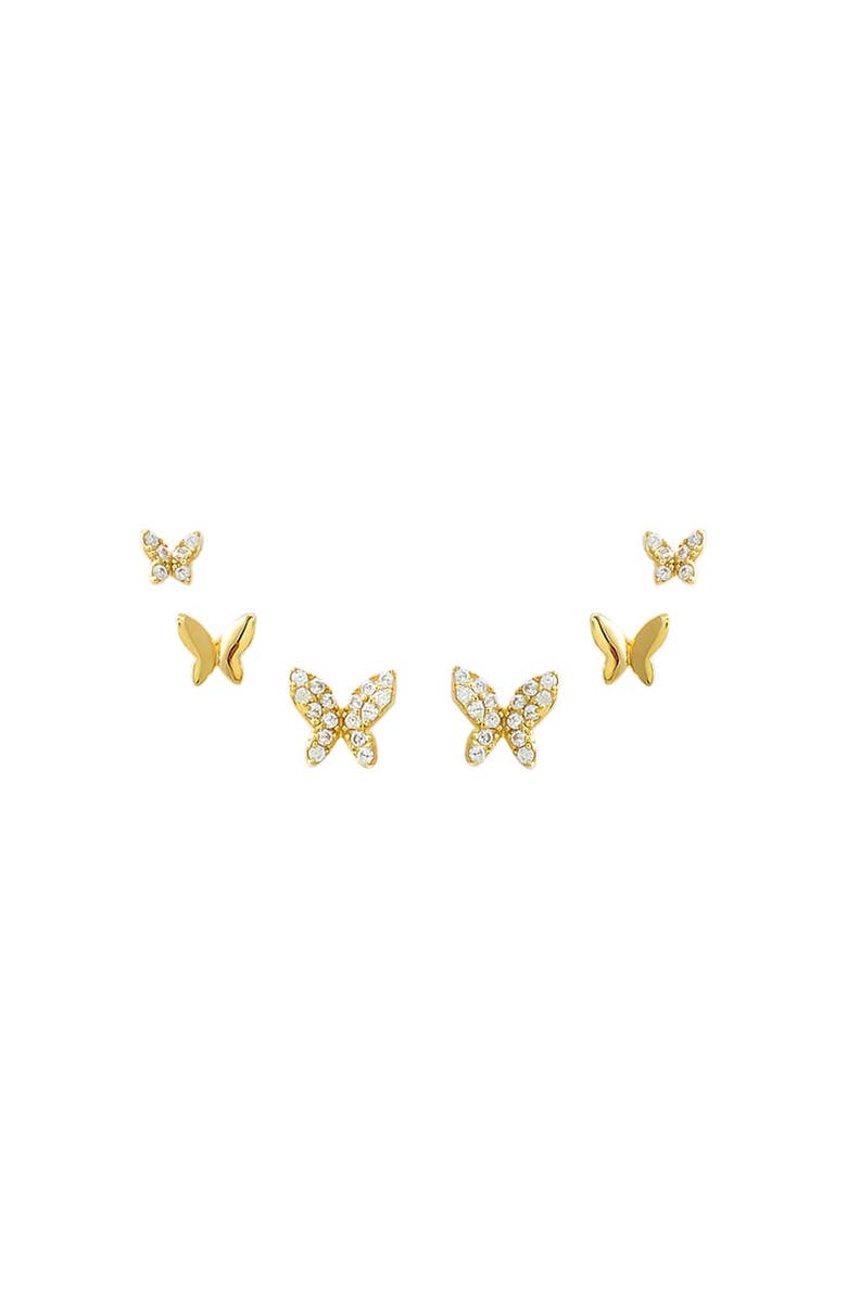 BY ADINA EDEN Multi Graduated Butterfly Stud Earring Combo Set, Main, color, 