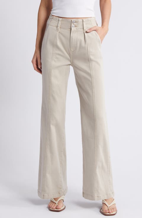 Brooklyn High Waist Wide Leg Jeans (Vintage Blush Stone)