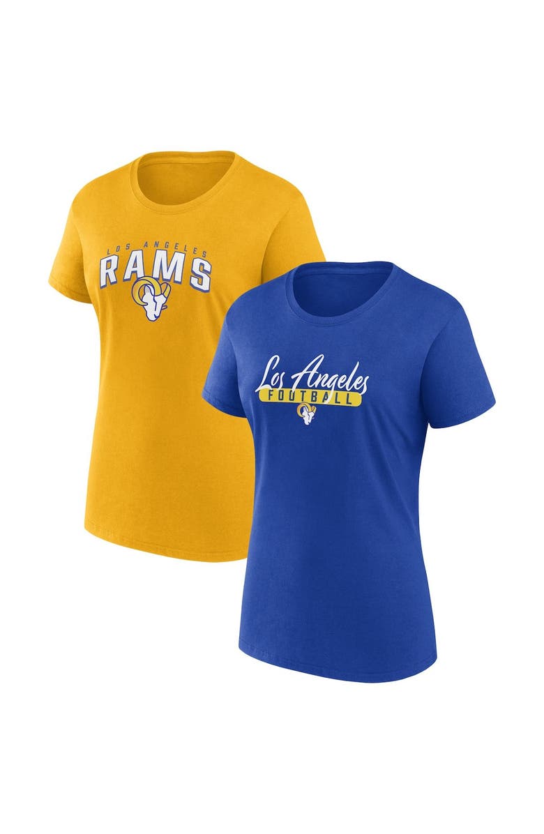 FANATICS Women's Fanatics Branded  Royal/Gold Los Angeles Rams Fan T-Shirt Combo Set, Main, color, 
