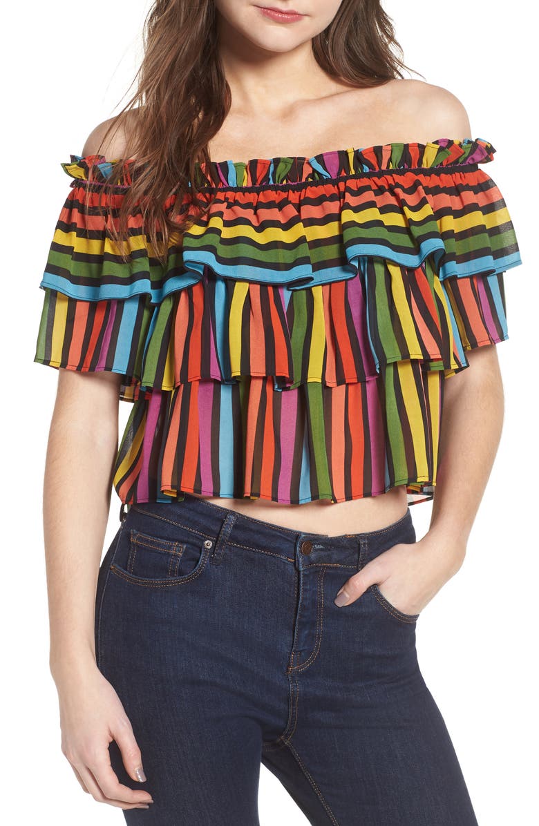 WAYF Toulon Tiered Ruffle Top, Main, color, 