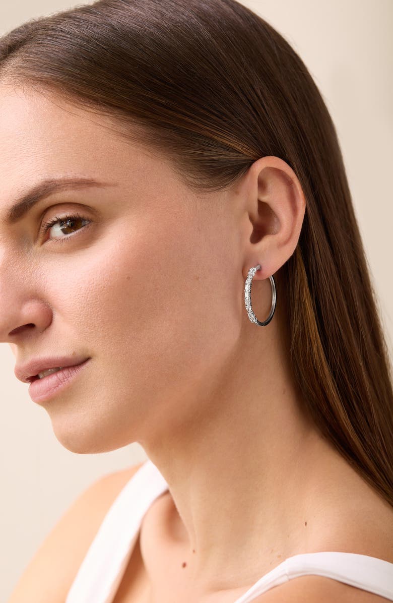 Bony Levy Maya Diamond Hoop Earrings, Alternate, color, 18K White Gold