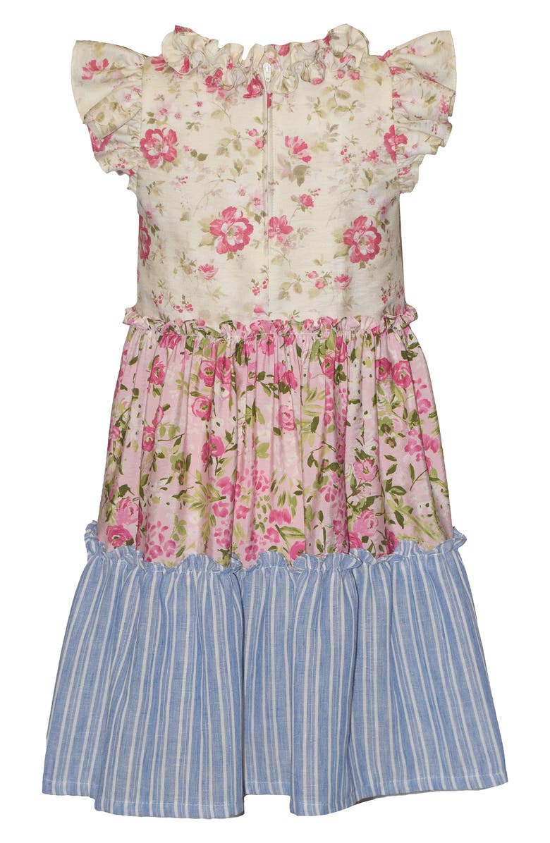 Iris & Ivy Kids' Mixed Print Flutter Sleeve Dress, Alternate, color, Multi