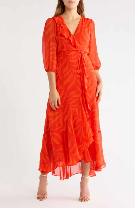 Ruffle Chiffon Maxi Dress