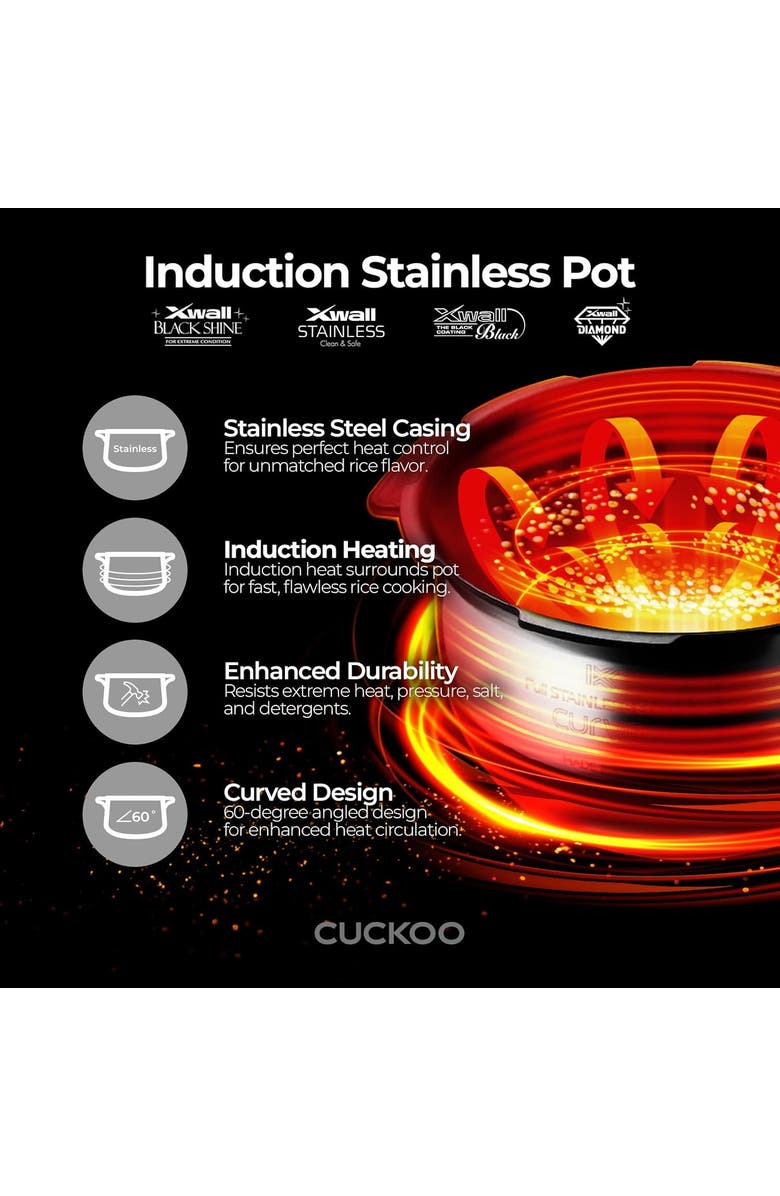 Cuckoo 3-Cup (Uncooked) Induction Heating Pressure Rice Cooker with Nonstick Inner Pot, Alternate, color, Metallic Gold