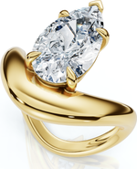Bliss Diamond Certified 2Ct Minali Curved Pear Diamond Engagement Ring 14k Gold/Pt Lab Grown