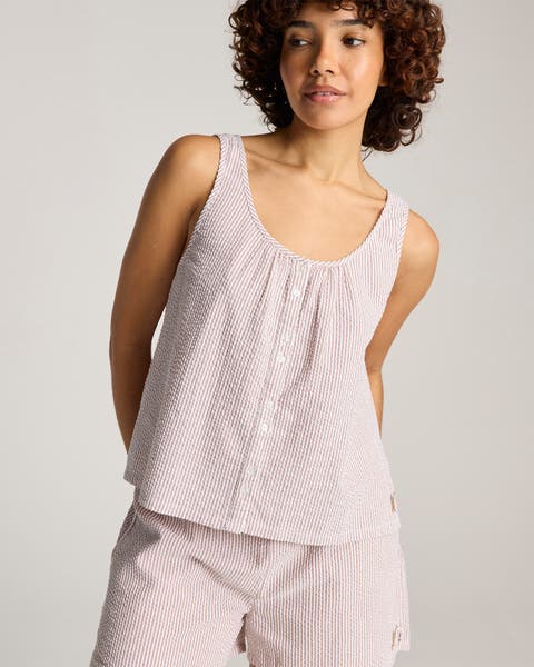 The Seersucker Button Cami Top