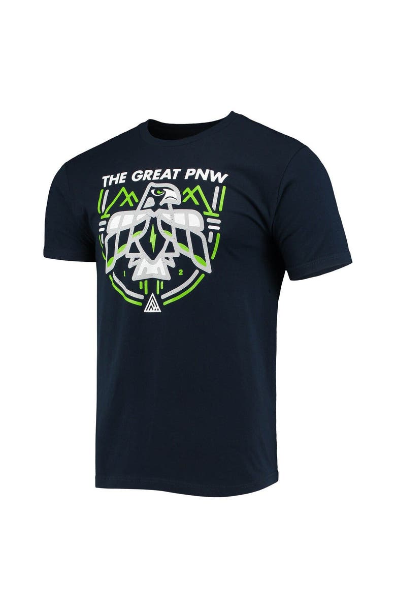 The Great PNW Men's THE GREAT PNW College Navy Seattle Seahawks Hawk T-Shirt, Alternate, color, 