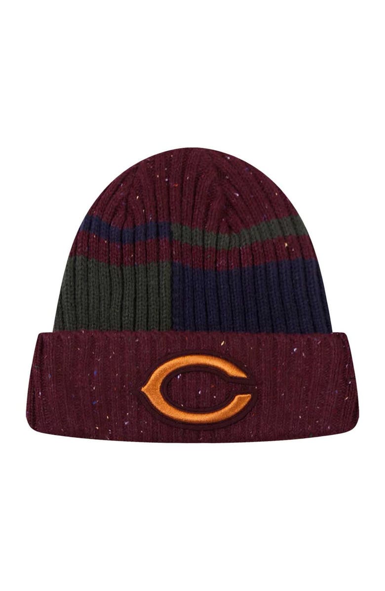 PRO STANDARD Men's Pro Standard Burgundy Chicago Bears Speckled Cuffed Knit Hat, Main, color, Burgundy