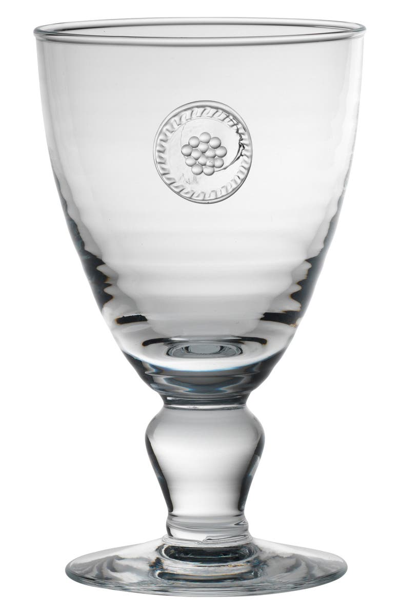 Juliska Berry & Thread Glass Goblet, Main, color, Clear