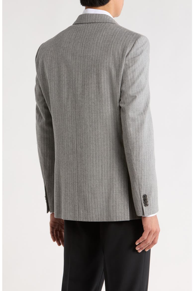 Pinstripe Wool Two-Button Sport Coat, Alternate, color, GREY STRIPE