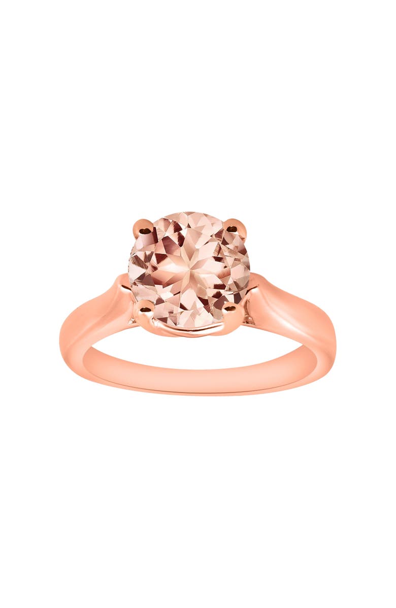 Bliss Diamond 8MM Round 1 3/4CT Genuine Morgranite 14k Gold Solitaire Engagement Ring, Main, color, 