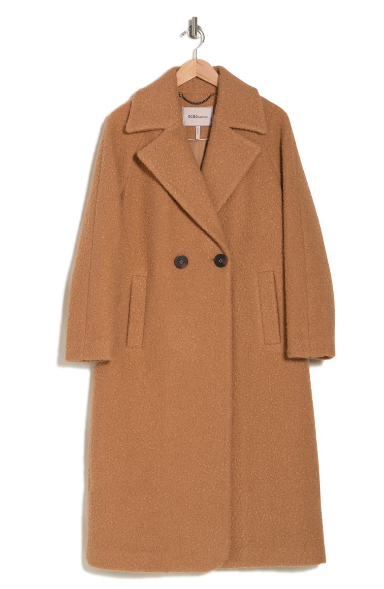 BCBGeneration Double Breasted Bouclé Coat, Alternate, color, 