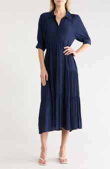 Tiered Midi Shirtdress