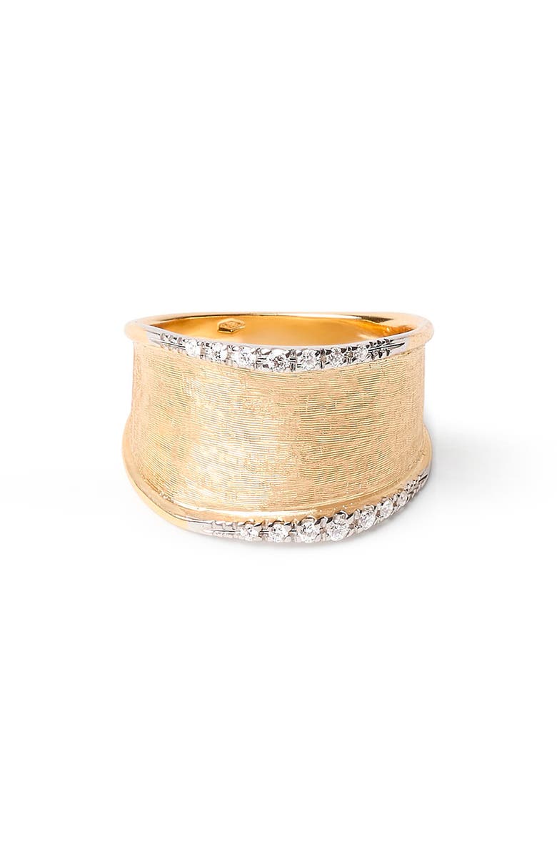 Marco Bicego Medium Lunaria 18K Yellow Gold & Diamond Ring, Alternate, color, 18K Yellow Gold
