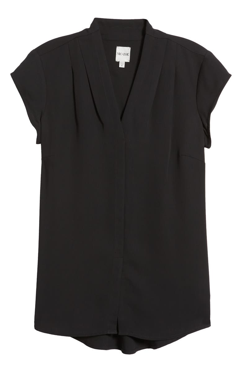 NIC+ZOE Day to Night Cap Sleeve Top, Alternate, color, Black Onyx
