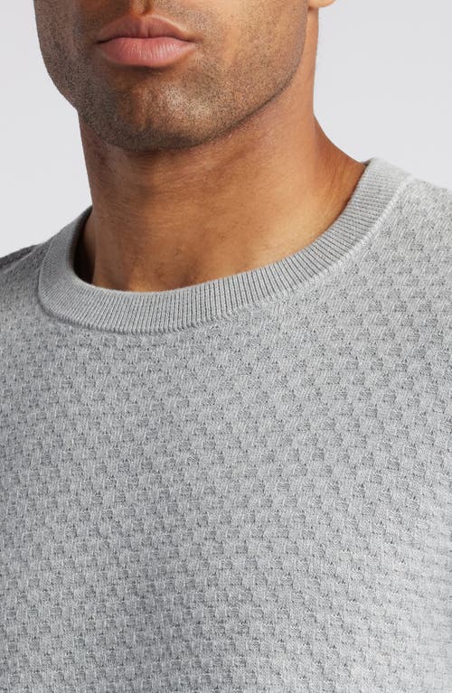 Nordstrom Tuck Stitch Pima Cotton Blend Sweater In Grey Heather