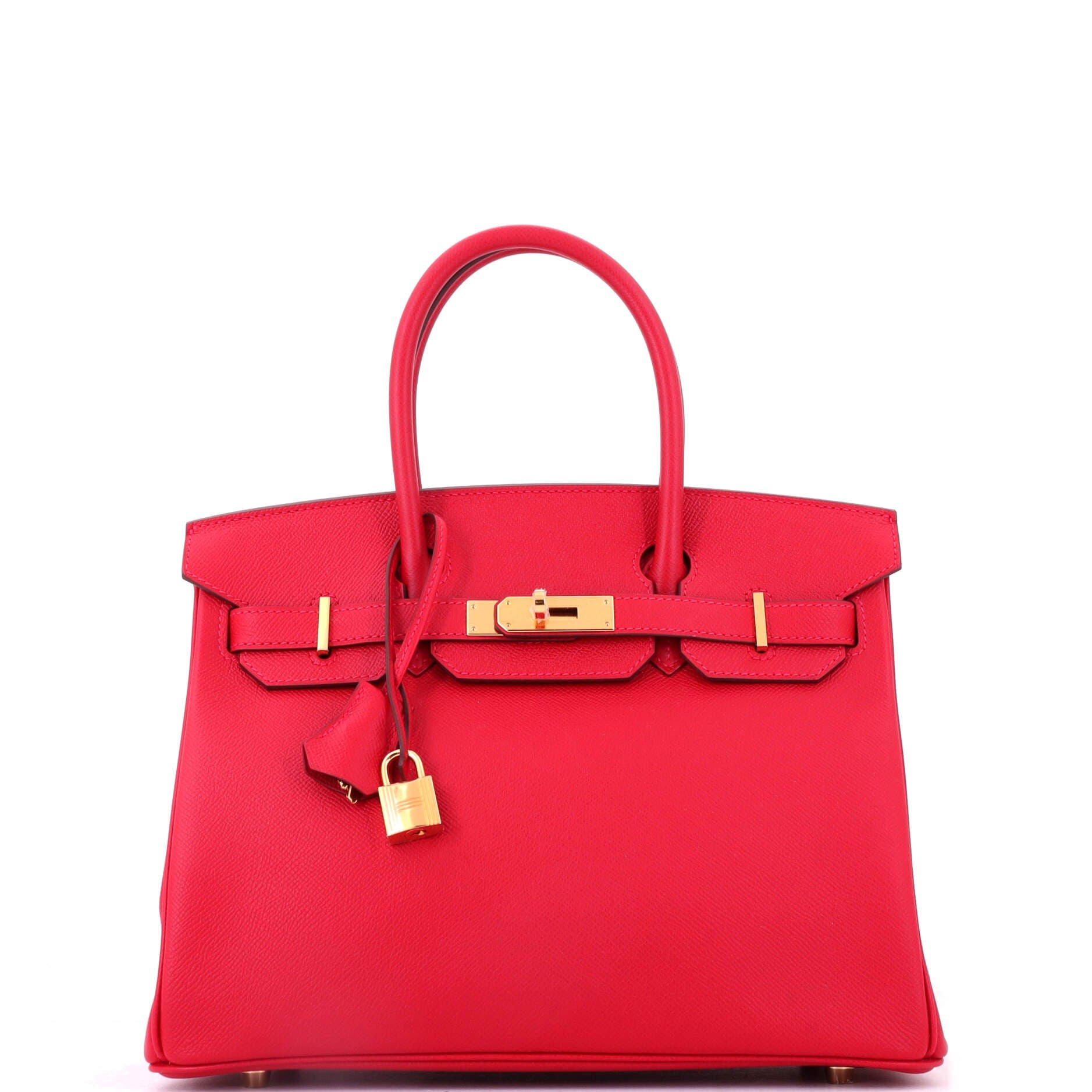 Birkin Handbag Red Epsom with Gold Hardware 30, Main, color, Red