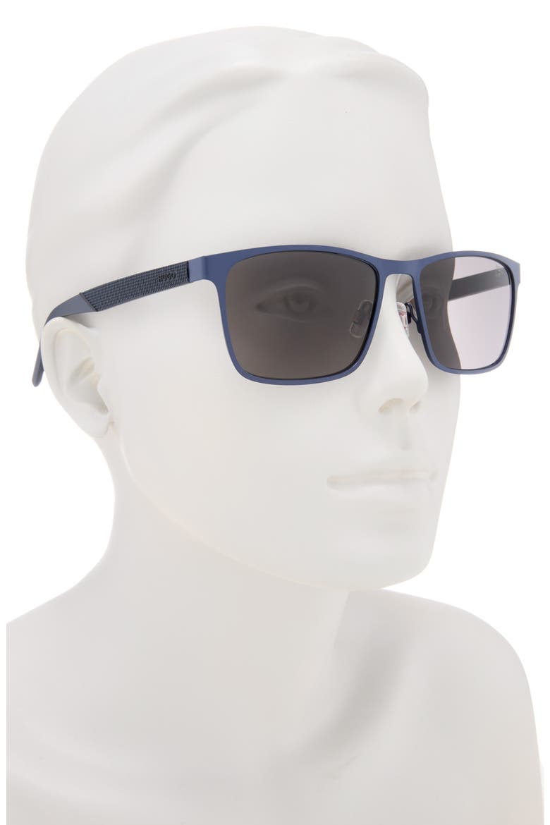 57mm Square Sunglasses, Alternate, color, MATTE BLUE