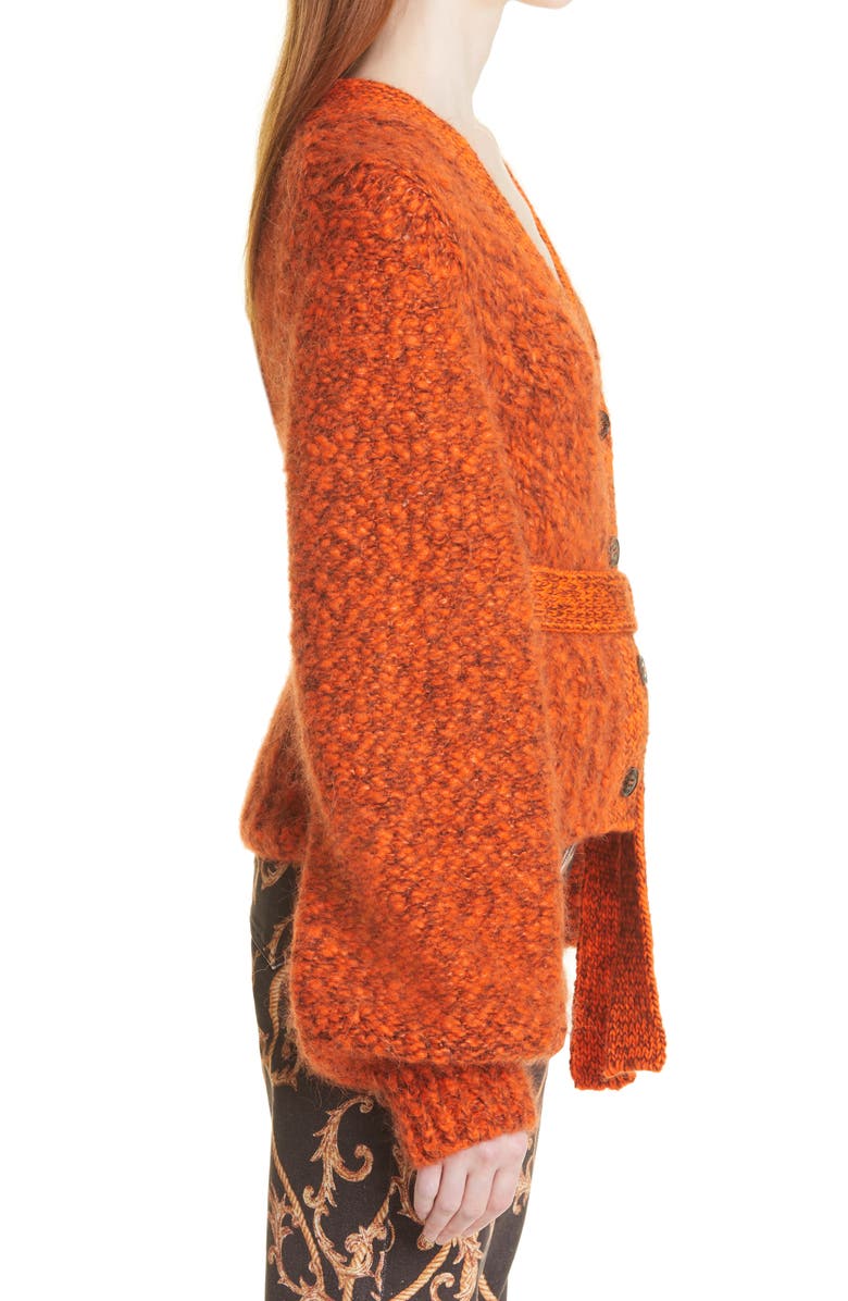 Ganni Chunky Mouline Alpaca & Mohair Belted Cardigan, Alternate, color, 