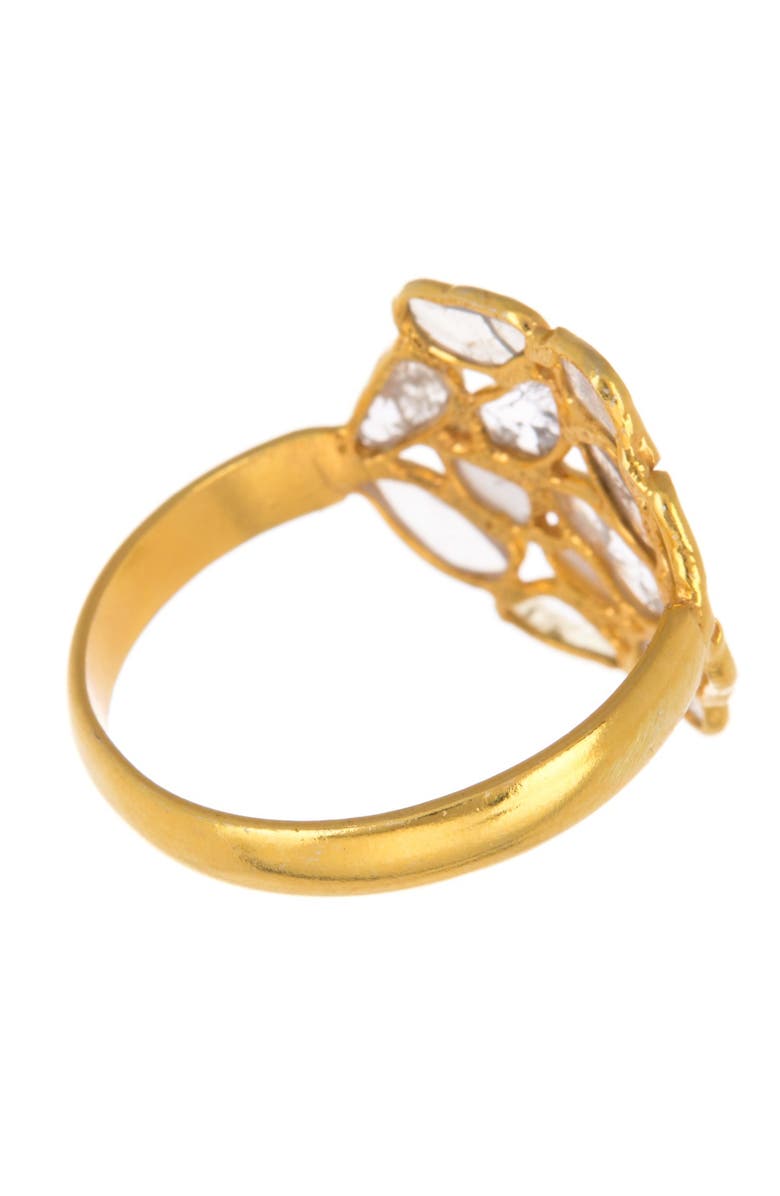 FOREVER CREATIONS USA INC Gold Vermeil Sterling Silver Diamond Slide Ring - 1.00 ctw, Alternate, color,