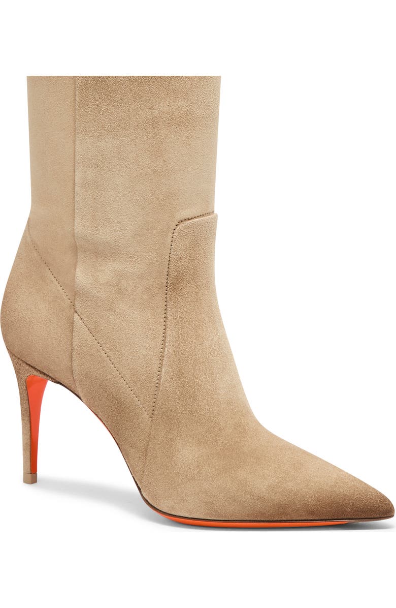 Santoni Women's Suede High-Heel Boot, Alternate, color, Natural