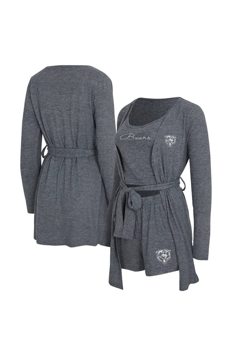 CONCEPTS SPORT Women's Concepts Sport Heather Navy Chicago Bears Rigor Tank, Short & Robe Set, Main, color, Heather Navy