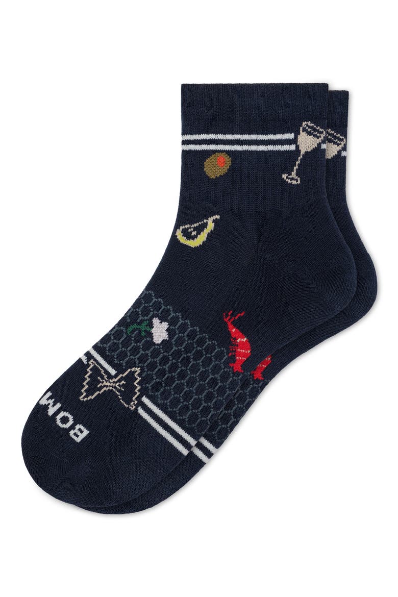 Solid Tossed Dinner Party Quarter Socks, Alternate, color, MIDNIGHT NAVY