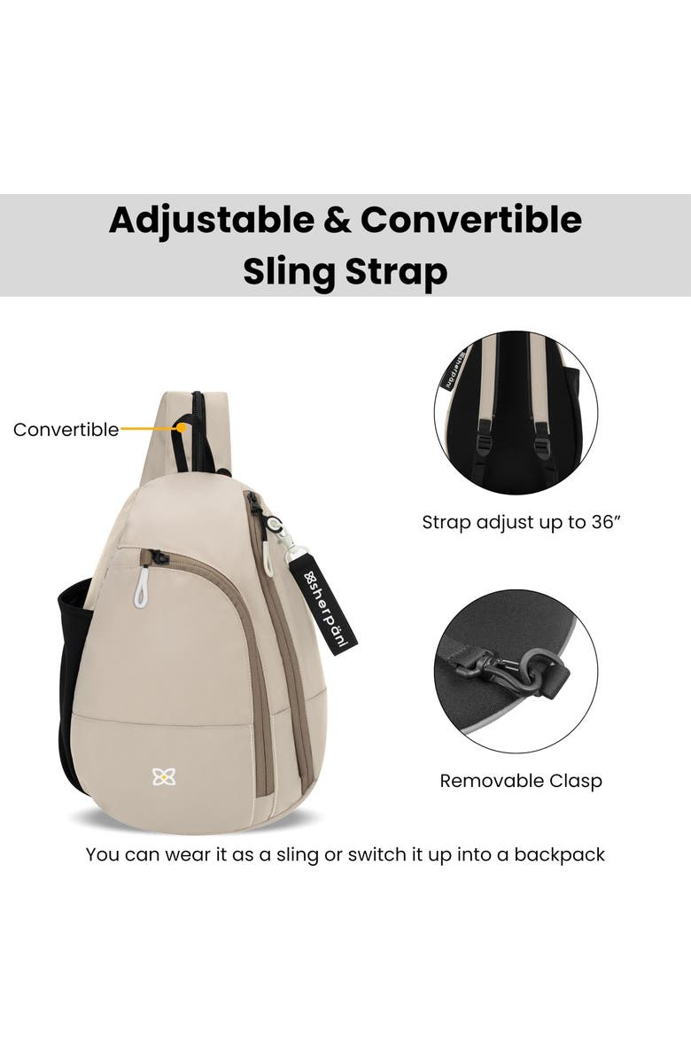 Sherpani Wayfarer Small Convertible 8L Sling Backpack, Alternate, color, Con Leche