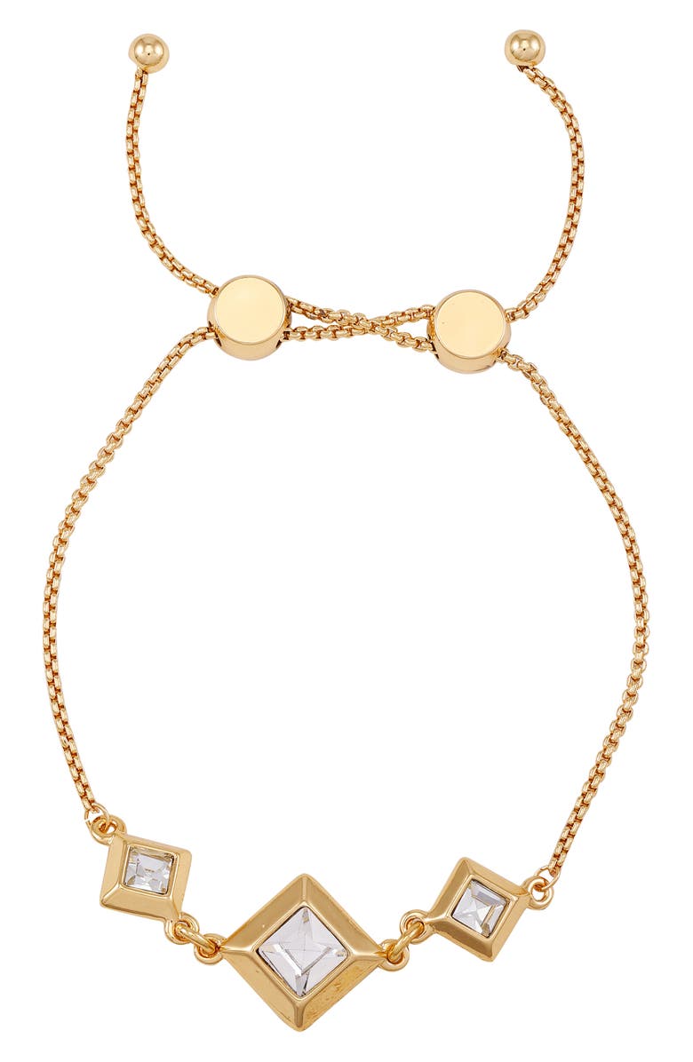 Vince Camuto Geometric Crystal Slider Bracelet, Alternate, color, Gold Tone