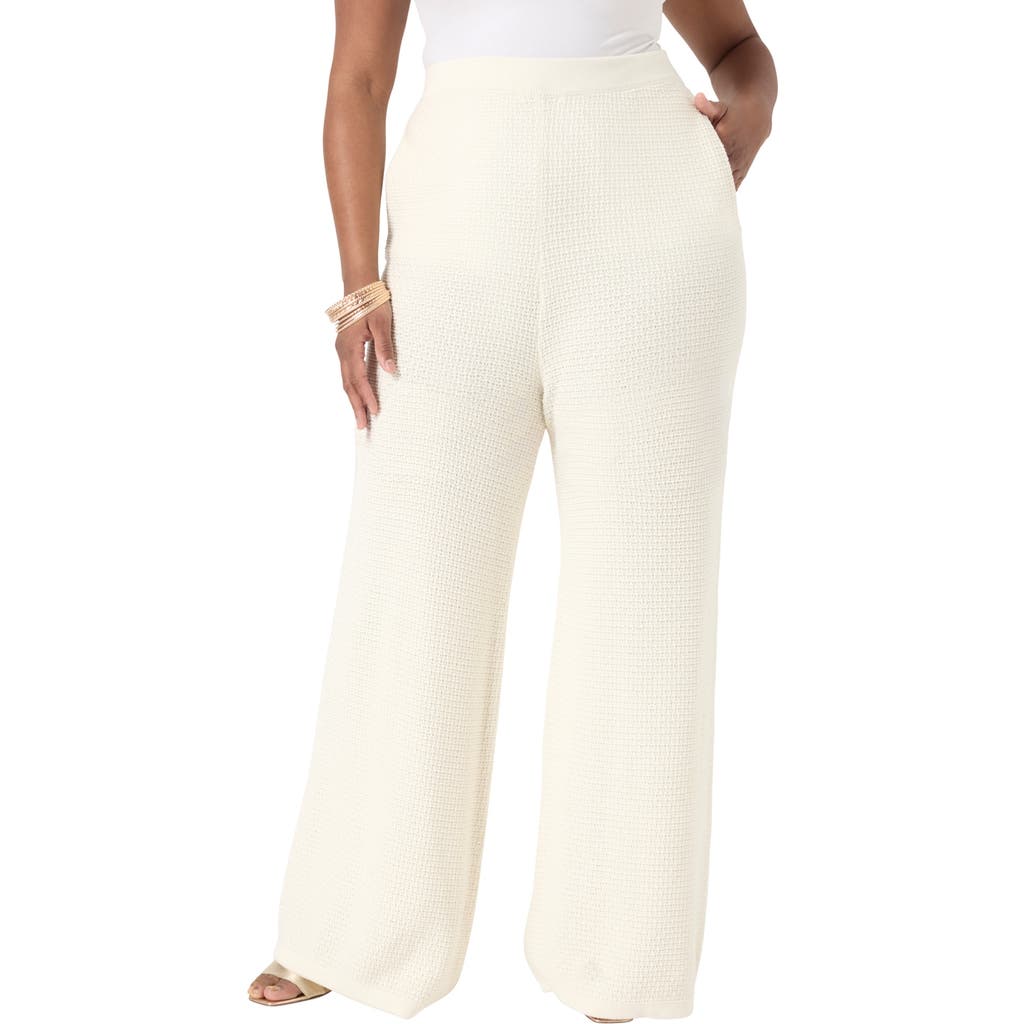 June + Vie Knitted Sweater Pants In White