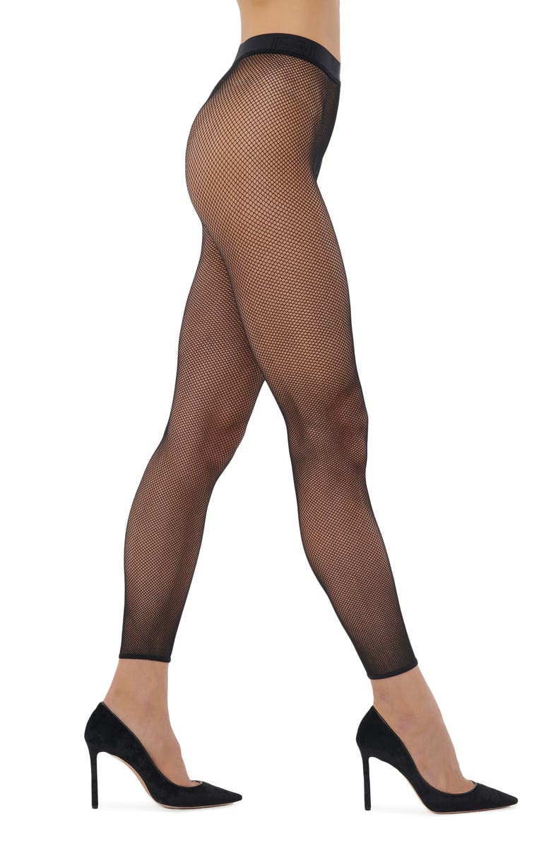 Wolford Twenties Fishnet Footless Tights, Main, color, 