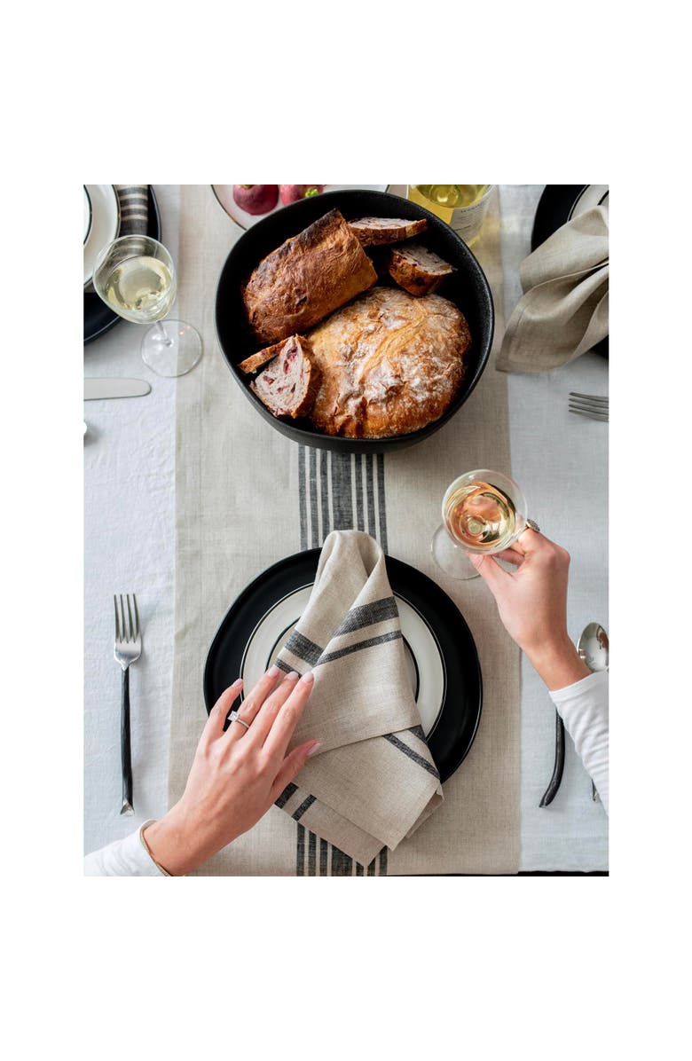 Solino Home Linen Table Runner - Farmhouse, Alternate, color, Black And Natural