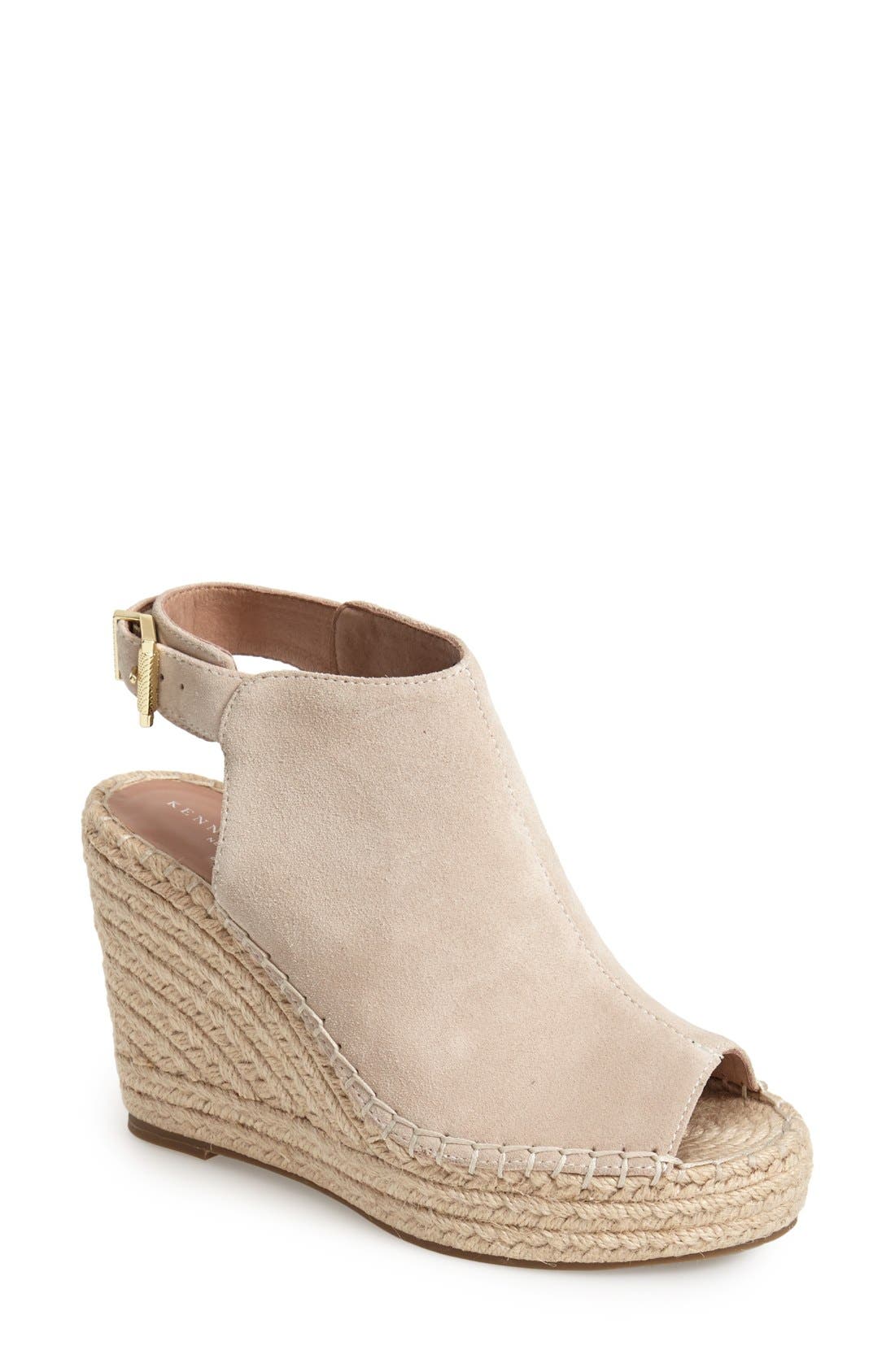 'Olivia' Espadrille Wedge Sandal, Main, color, CREAM SUEDE