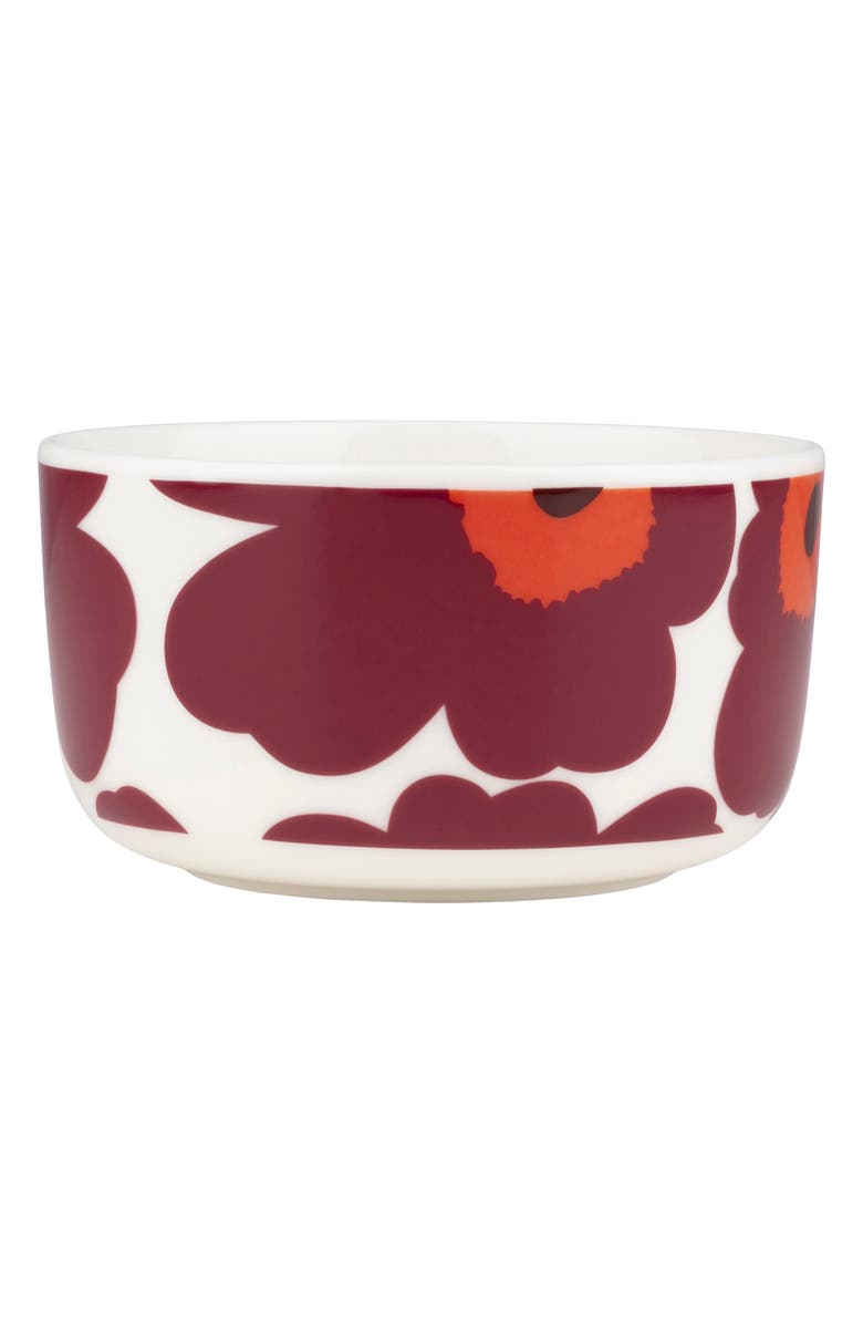 Marimekko Unikko Bowl, Main, color, White Burgundy Red