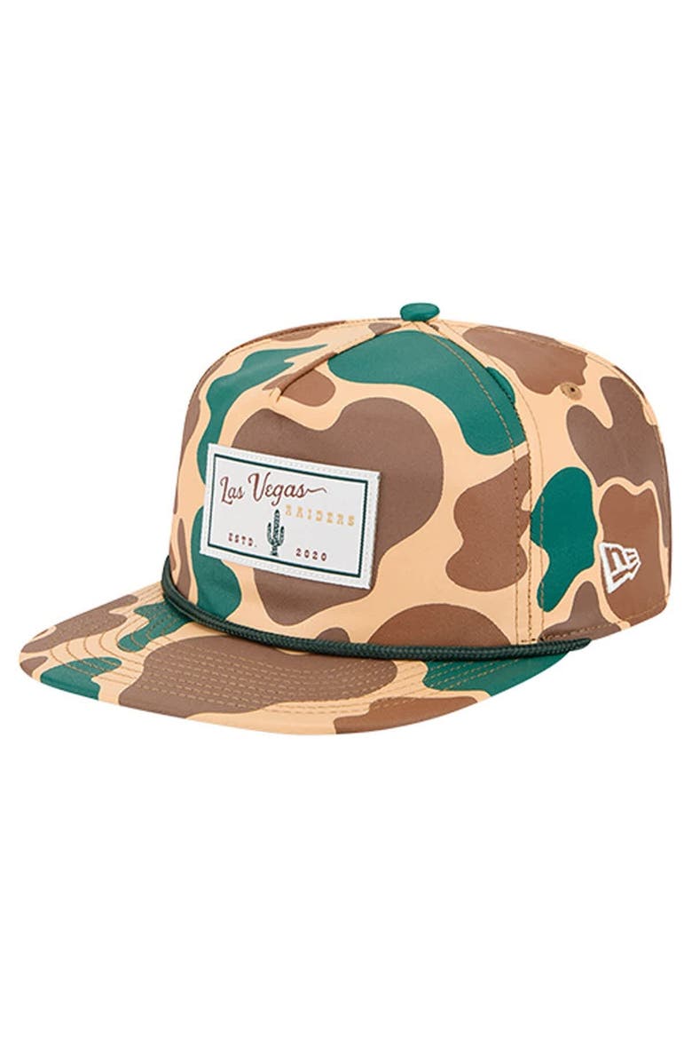 Men's New Era  Camo Las Vegas Raiders Duck Rope 19TWENTY Snapback Hat, Main, color, Camo