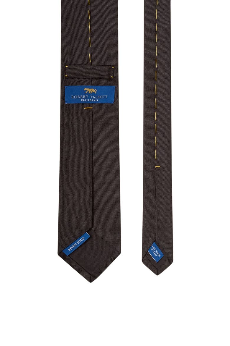 Newman 7 Fold Solid Silk Necktie, Alternate, color, BLACK