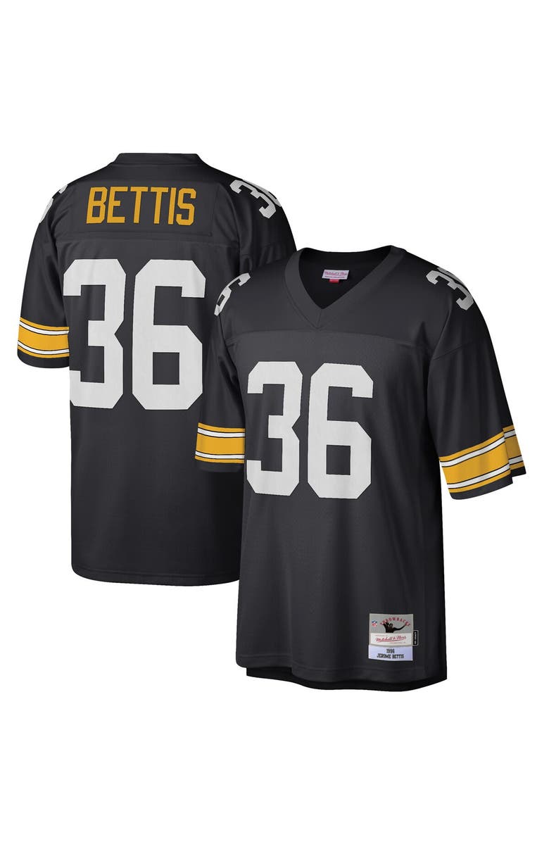 Mitchell & Ness Men's Mitchell & Ness Jerome Bettis Black Pittsburgh Steelers Big & Tall 1996 Retired Player Replica Jersey, Main, color,